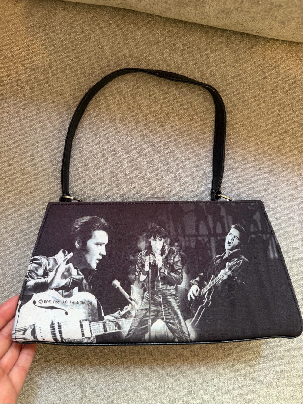 Vintage Ashley M Elvis Presley Photo Shoulder Bag Purse Y2K Licensed - Picture 8 of 11